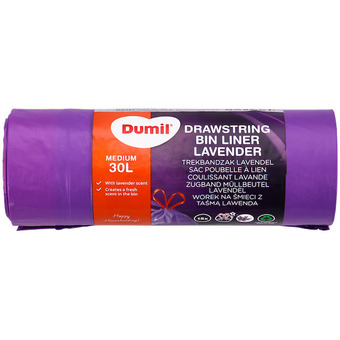 Action Dumil trekband afvalzakken lavendel aanbieding