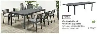 Multi bazar Carolina verlengbare tafel aluminium carbon zwart aanbieding