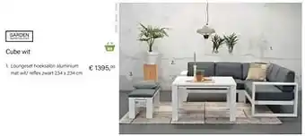 Multi bazar Cube lounge set 3-delig mat wit- reflex black aanbieding