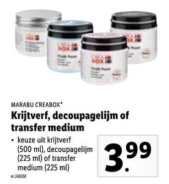 Krijtverf, decoupagelijm of transfer medium