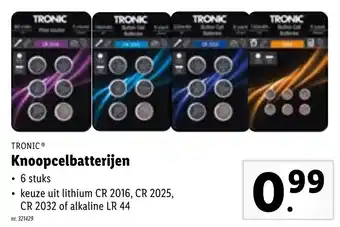 Lidl Tronic Knoopcelbatterijen aanbieding