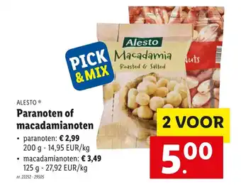 Lidl Alesto Paranoten of macadamianoten aanbieding