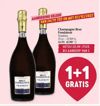 Delhaize Champagne brut fondateur vranken aanbieding