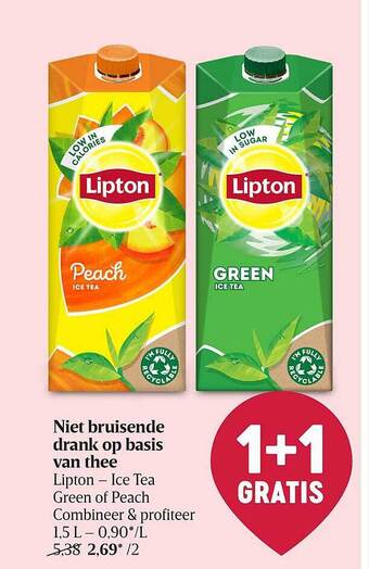 Delhaize Niet bruisende drank op basis van thee lipton - ice tea aanbieding