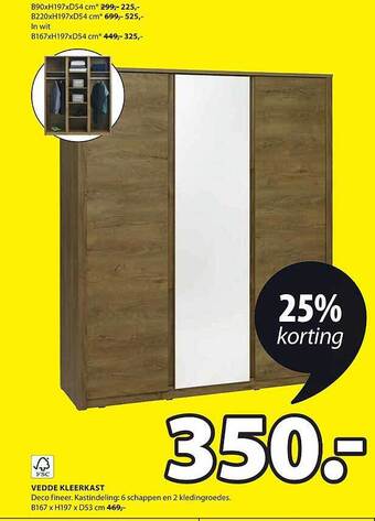 Jysk Vedde kleerkast aanbieding