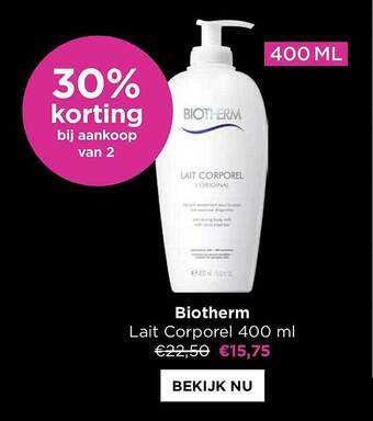 ICI PARIS XL Biotherm lait corporel 400ml aanbieding