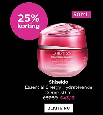ICI PARIS XL Shiseido essential energy hydraterende crème 50ml aanbieding