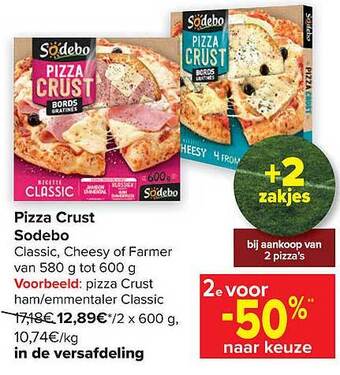 Carrefour Pizza crust sodebo aanbieding