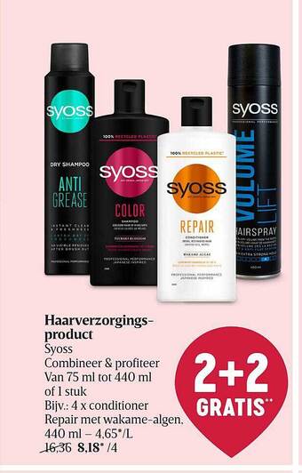 Delhaize Haarverzorgingsproduct syoss aanbieding