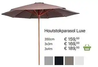 Multi bazar Houtstokparasol luxe 350 cm aanbieding