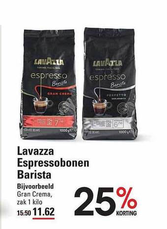 Sligro Lavazza espressobonen barista aanbieding