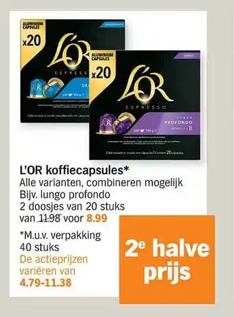 Albert Heijn L'or koffiecapsules aanbieding