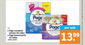 Albert Heijn Page compleet schoon, page kussenzacht aanbieding