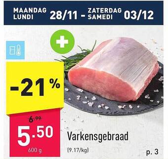 ALDI Varkensgebraad aanbieding