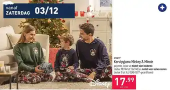 ALDI Disney kerstpyjama mickey & minnie aanbieding