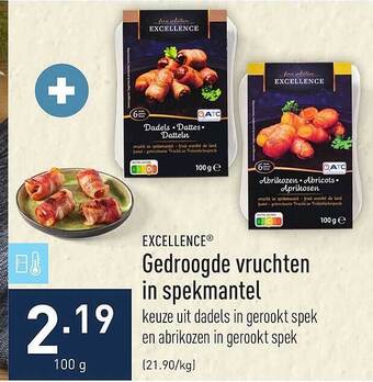 ALDI Excellence gedroogde vruchten in spekmantel aanbieding