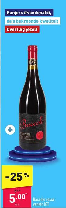 ALDI Baccolo rosso veneto igt aanbieding