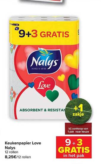 Carrefour Keukenpapier love nalys aanbieding