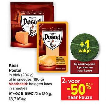 Carrefour Kaas postel aanbieding