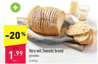 ALDI Vers wit zweeds brood aanbieding