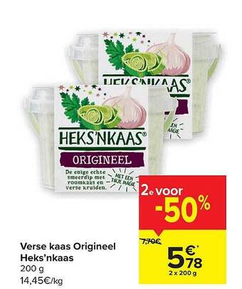 Carrefour Verse kaas origineel heks'nkaas aanbieding