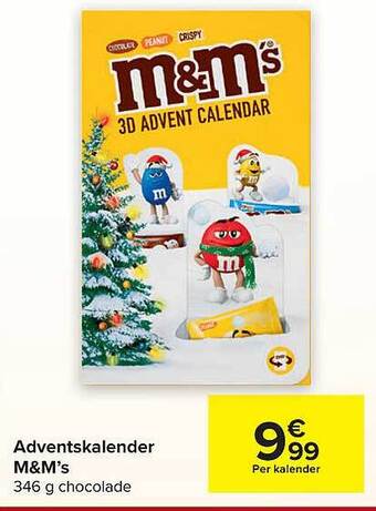 Carrefour Adventskalender m&m's aanbieding