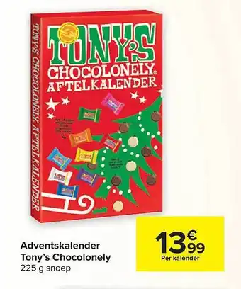 Carrefour Adventskalender tony's chocolonely aanbieding