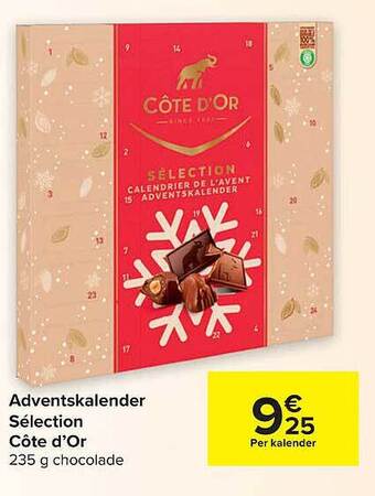Carrefour Adventskalender sélection côte d'or aanbieding