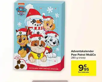 Carrefour Adventskalender paw patrol mc&co aanbieding