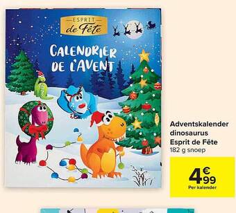 Carrefour Adventskalender dinosaurus esprit de fête aanbieding