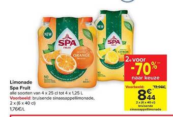 Carrefour Limonade spa fruit aanbieding