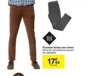 Carrefour Tex fluwelen broek voor heren aanbieding