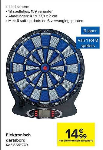Carrefour Elektronisch dartsbord aanbieding