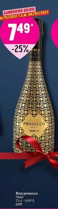 Delhaize Brut prosecco aanbieding