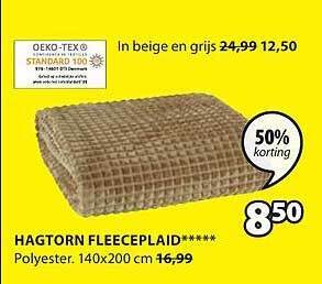 Jysk Hagtorn fleeceplaid aanbieding