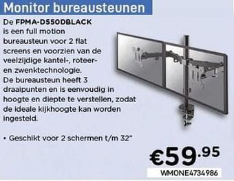 CompuDeals Newstar monitor bureausteunen fpma-d550dblack aanbieding