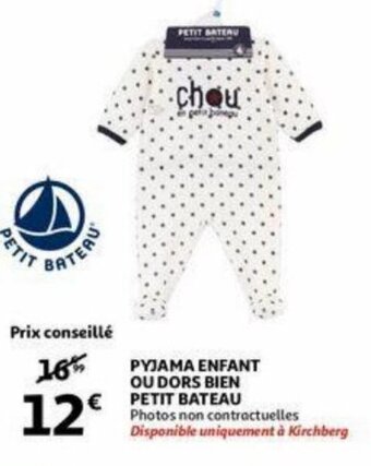 Auchan Pyjama enfant ou dors bien petit bateau aanbieding