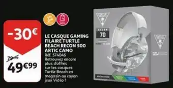 Auchan Le casque gaming filaire turtle beach recon 500 artic camo Ref. 574046 aanbieding