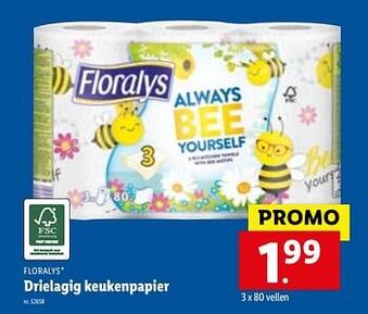 Lidl Drielagig keukenpapier aanbieding