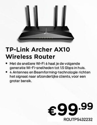 CompuDeals Tp-link archer ax10 wireless router aanbieding
