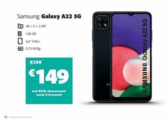 Base Samsung galaxy a22 5g aanbieding
