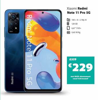 Base Xiaomi redmi note 11 pro 5g aanbieding