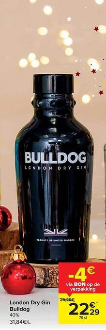 Carrefour London dry gin bulldog aanbieding
