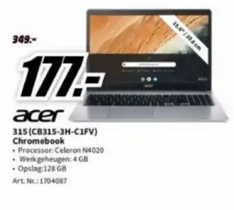 MediaMarkt Acer 315(CB315-3H-C1FV) Chromebook aanbieding