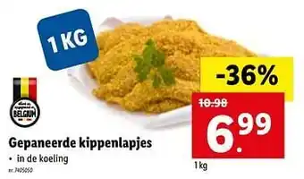 Lidl Gepaneerde kippenlapjes 1 kg aanbieding