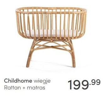 Baby & Tiener Childhome wiegje rattan + matras aanbieding