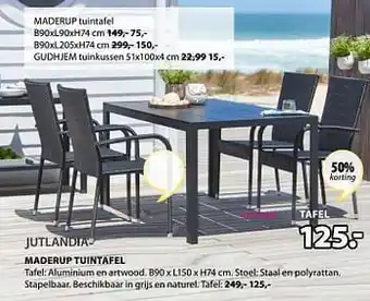 Jysk Maderup tuintafel b90 x l150 x h74 cm aanbieding