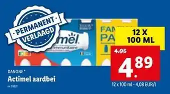 Lidl Actimel aardbei aanbieding
