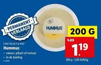 Lidl Hummus 200g aanbieding