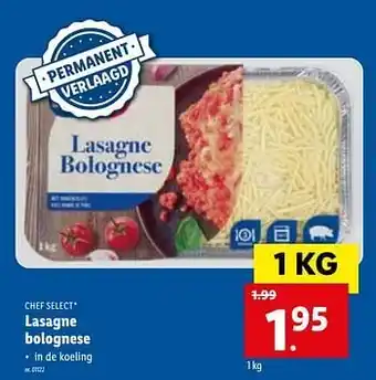 Lidl Lasagne bolognese 1kg aanbieding